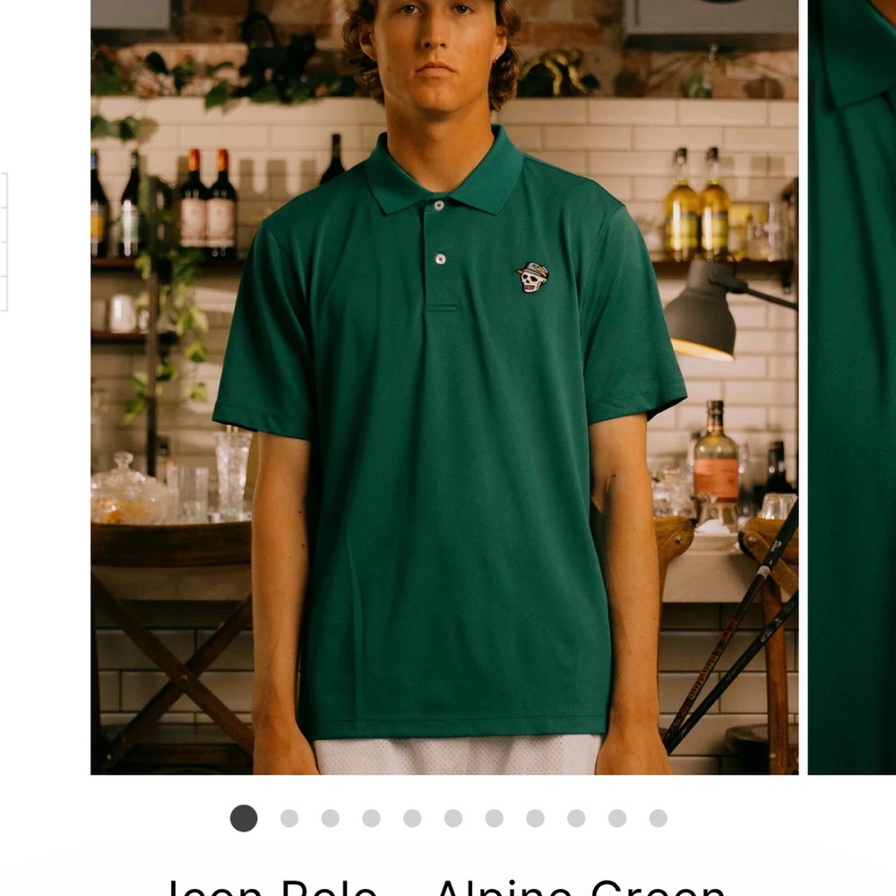 Classic Green Polo Shirt with Embroidered Logo